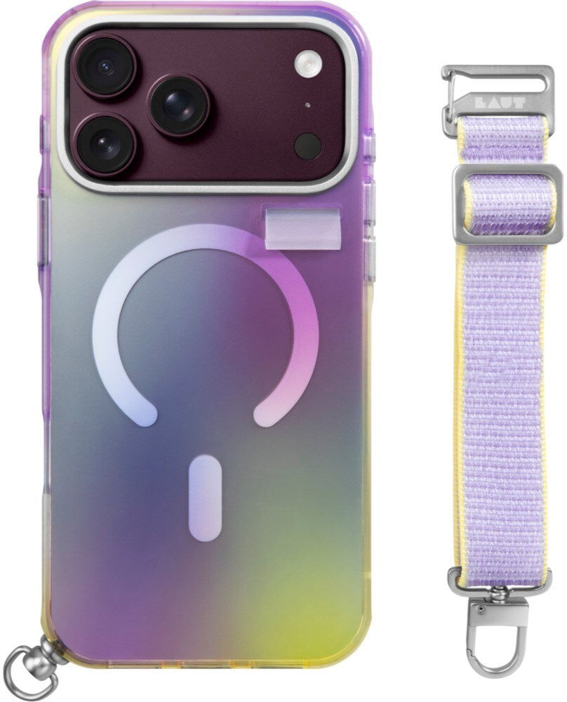 LAUT iPhone 18 Pro Max / 17 Pro Max NEON DREAM Mobil Cover med Strop - MagSafe Kompatibel - Cosmic Candy