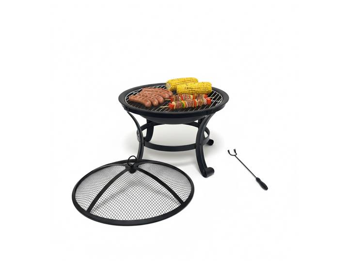 Feuerschale mit Grillrost Schwarz