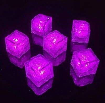 Uplift Treasures LED Color Changing Luminous Ice Cubes Set pink 6 Pcs