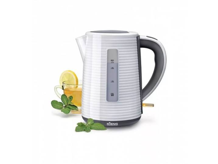König - Wasserkocher Stripes 1.7 l, Weiss, 1.7L