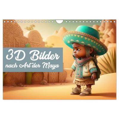 3D Bilder nach Art der Maya (Wandkalender 2027 DIN A4 quer), CALVENDO Monatskalender