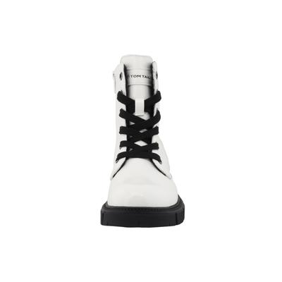 Stiefel TOM TAILOR "Tom Tailor Tall Boots", Mädchen, Gr. 33, schwarz-weiß (weiß), Polyurethan, unifarben, Schuhe Stiefel