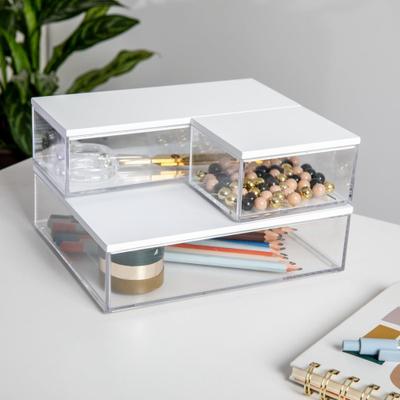 Martha Stewart Premium Plastic Storage Bins with Wooden Lids