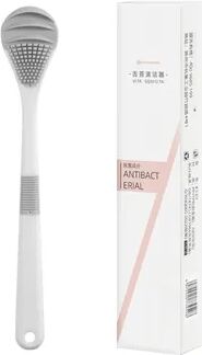 Discount Dollar Deals Tongue Cleaner Brush Reusable Oral Cleaning Scraper, Oral Breath Care Tool, Multicolor Tongue Hygiene Removal white