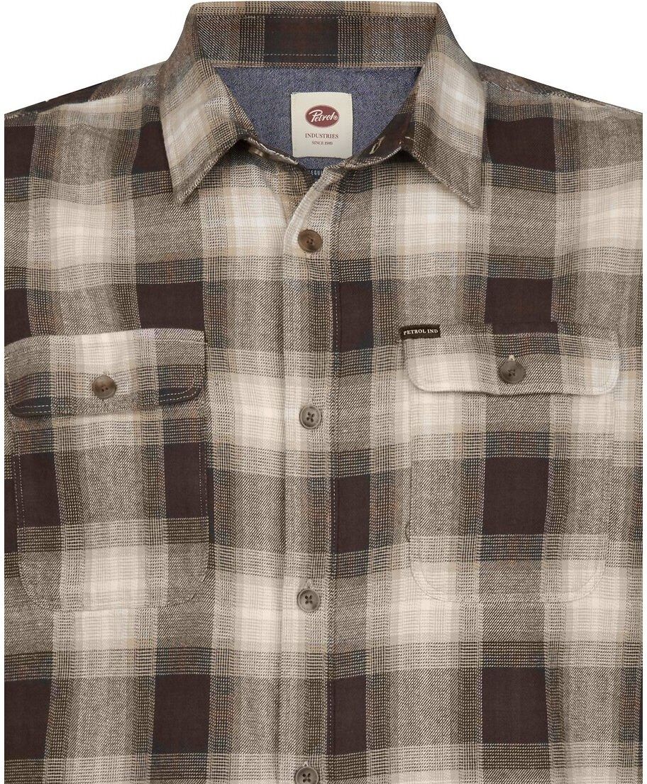 PETROL INDUSTRIES Chemise droite imprimée à carreaux, manches longues