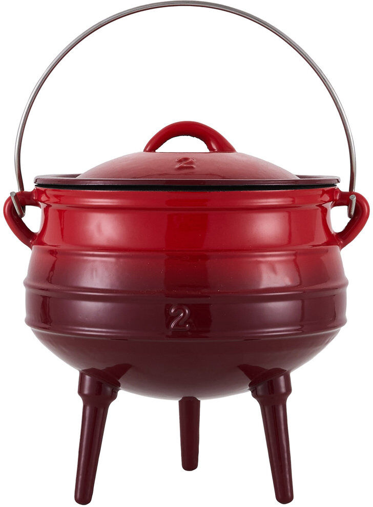 Living And Home Cast Iron Stock Pot Red 23cm W