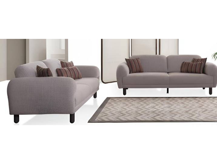 JVmoebel Polstergarnitur Beiges Sofa-Set Minimalistischer Stil Modernes Interieur Holzrahmen, (2-tlg)