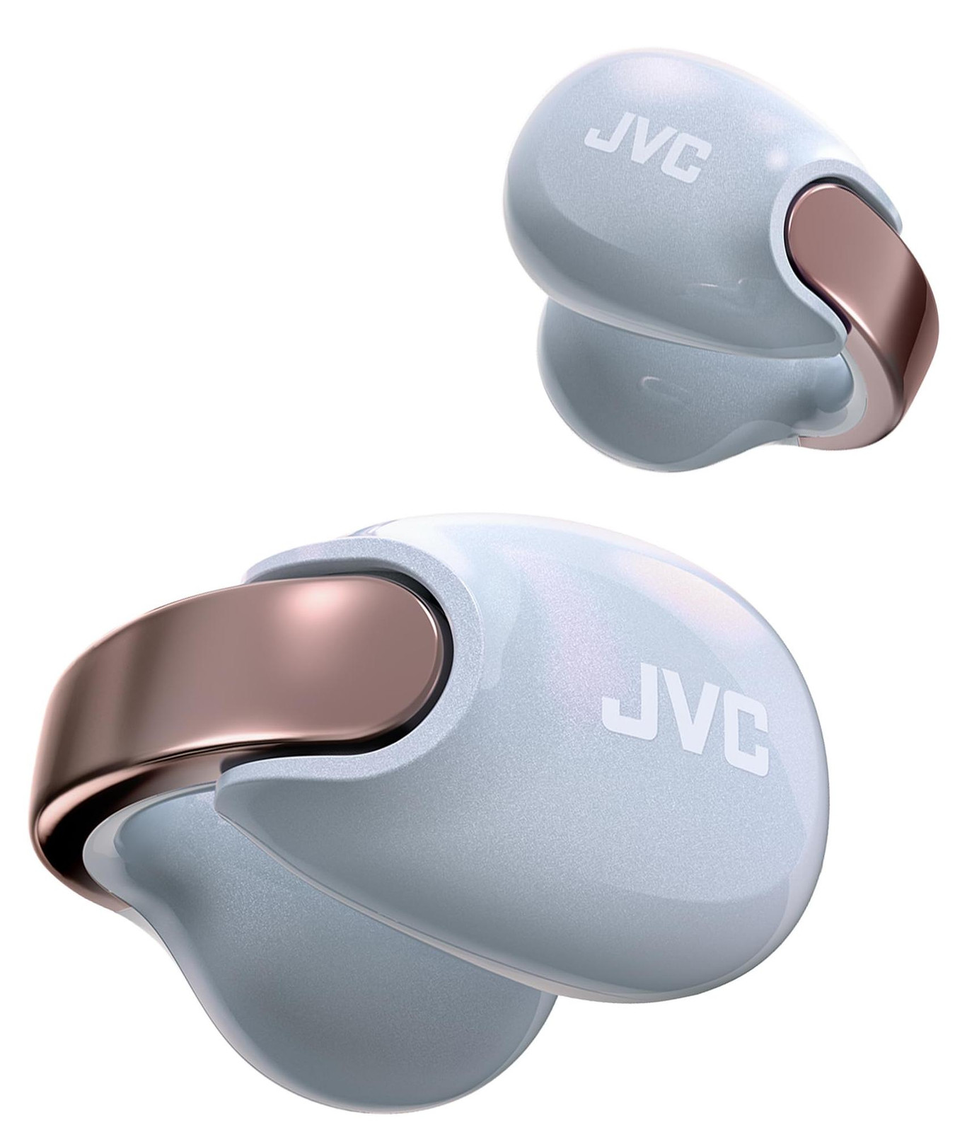 JVC Nearphones HA-NP1T-AN Draadloze oordopjes met oorclip-design Parelmoerlook
