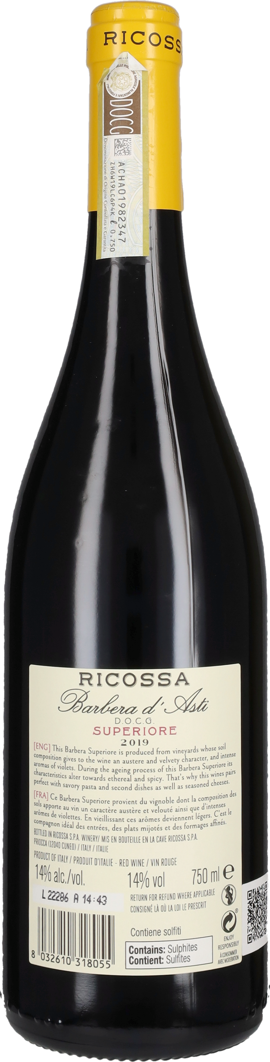 Ricossa Barbera d'Asti Superiore 2019