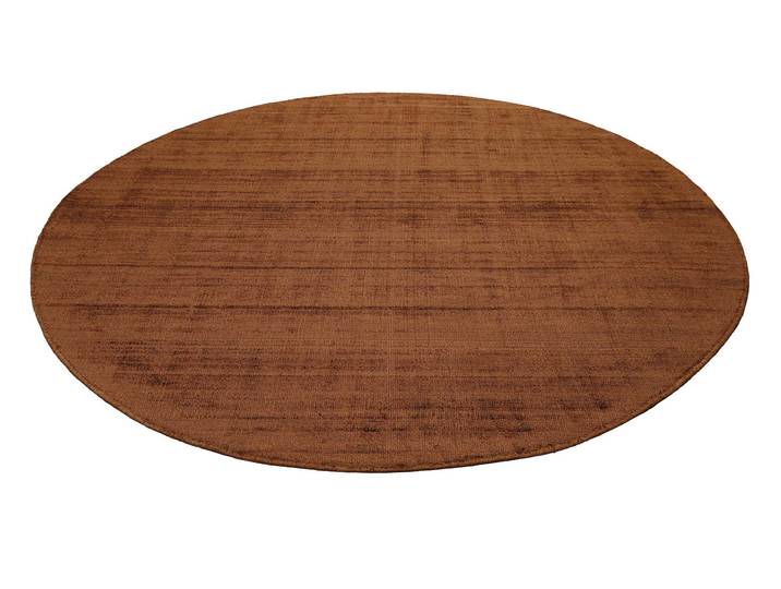 Teppich ESPRIT Gil, ESP-39954 , braun (terracotta braun), H:8mm Ø:200cm, Polyester, Teppiche, Teppich, handgewebt, seidig glänzend, schimmernde Farbbrillianz, Melangeeffekt