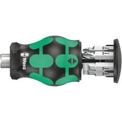 Wera Kraftform Kompakt Stubby Magazin 4 Multi-Bit-Schraubendreher Gerader Schraubendreher