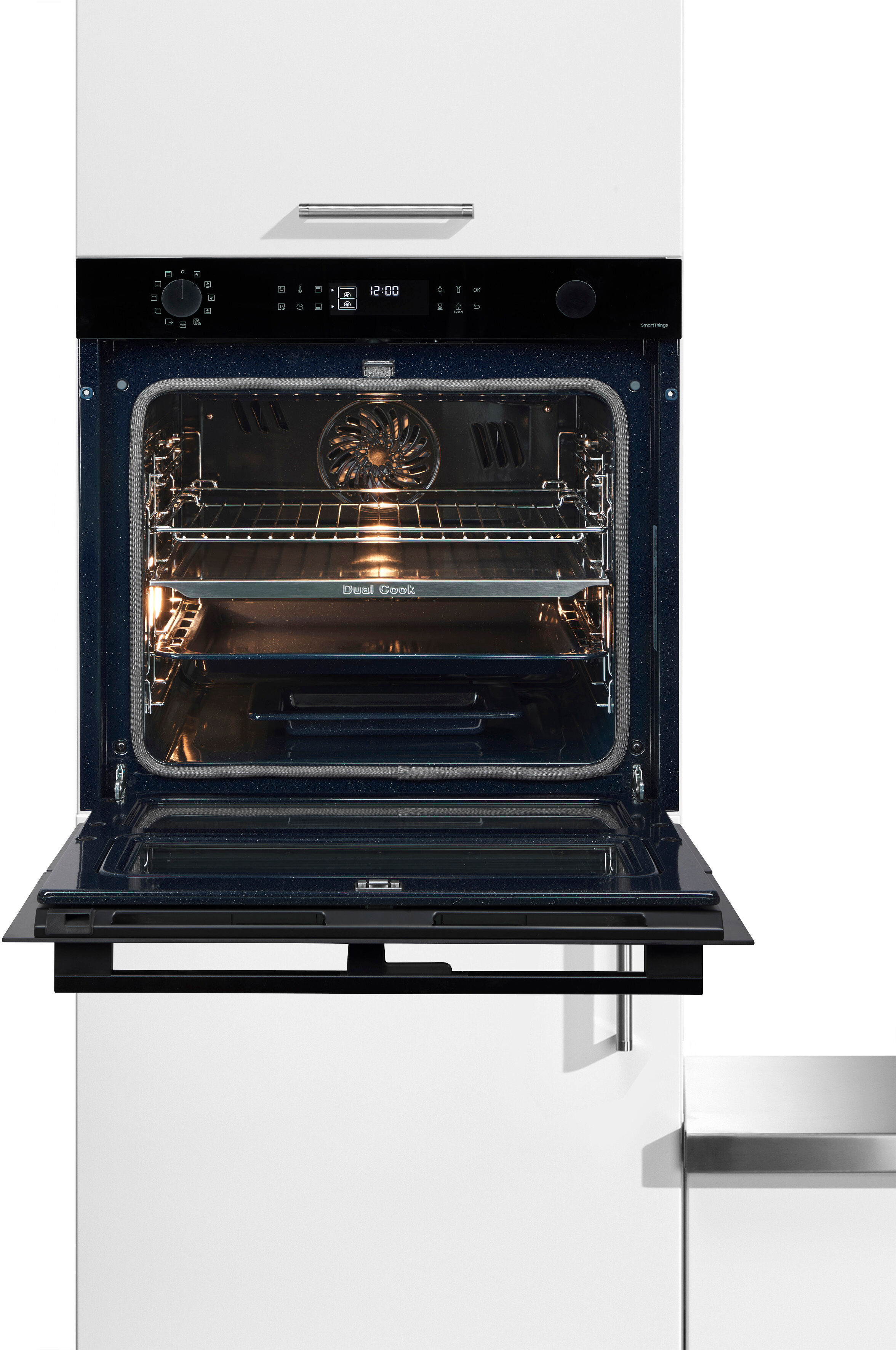 Samsung Pyrolyse Backofen "NV7B45502AK/U1", Energieeffizienz: A+, schwarz, B:59,5cm, Backöfen, Dual Cook Flex – Ein Ofen. Zwei Garräume. Flexible Tür., Pyrolyse Backofen