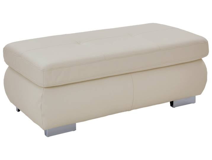 Beldomo Premium XXL Hocker AUSTIN-L, Weiß, Leder