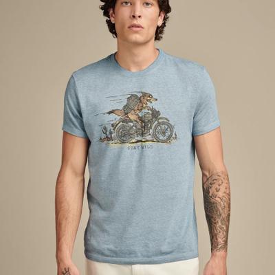Lucky Brand Coyote Biker Tee - Men's Clothing Tops Shirts Tee Graphic T Shirts in Allure, Size S