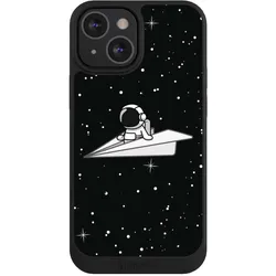 Nivocase Handyhülle für Apple iPhone 13 Mini Hülle NIVOpure Case Schwarz Astronaut Comic Papier (Apple iPhone 13 mini), Smartphone Hülle, Schwarz