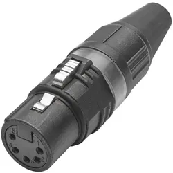 HICON XLR, 5-pol , Metall-, Löttechnik-Kabelbuchse, versilberte(r) Kontakt(e), gerade, schwarz