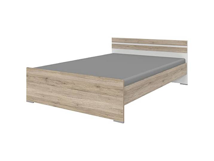 Lomadox Einzelbett, breites Jugendzimmerbett, Teenagerzimmer, Bettgestell, Bett in Eiche Nb. mit weiß, B/H/T: ca. 146/71/204 cm