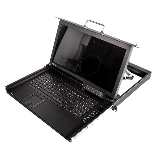 LogiLink 17" LCD KVM Konsole mit KVM Switch, 1 Port, schwarz (LC0004GE)