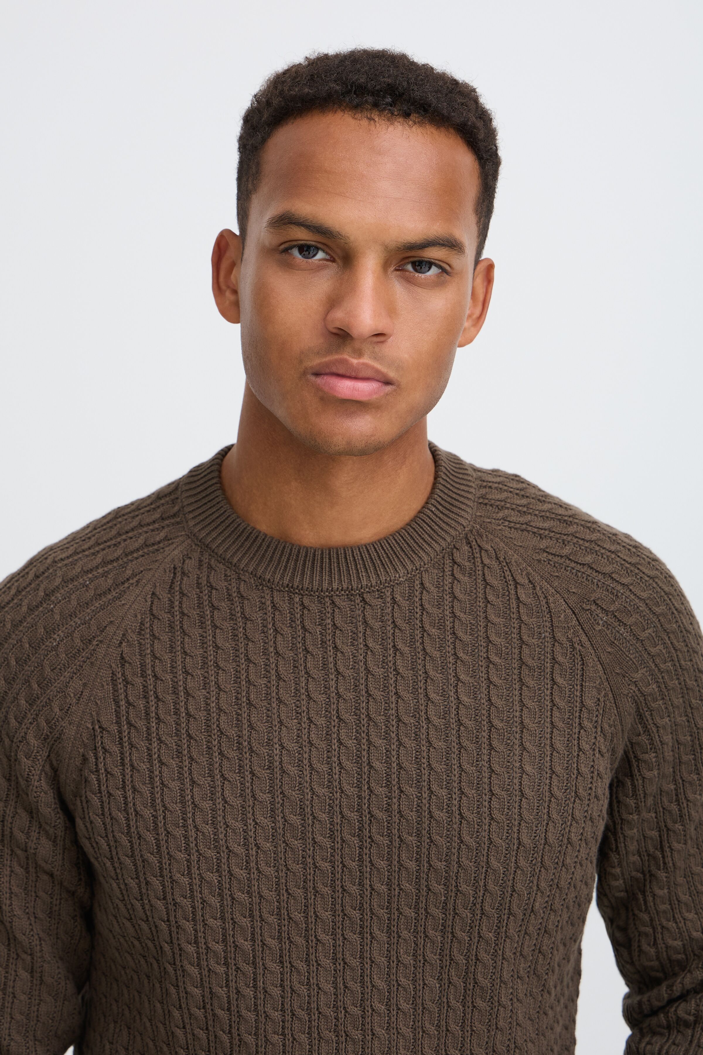 Rundhalspullover BLEND "BHABALE CREW", Herren, Gr. XXL, braun (turkish coffee), Strick, Obermaterial: 100% Baumwolle, unifarben, regular fit normal, Rundhals, Bündchen, Pullover Rundhalspullover, Baumwolle, regular fit turkish coffee XXL