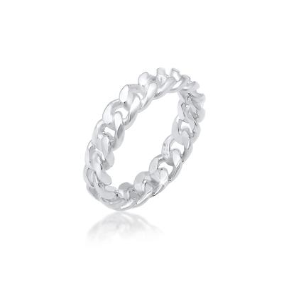 Silberring ELLI "Ring Panzer Design Bandring 925 Silber" Gr. 56, silber, Fingerringe, Damen, 56, Silber 925 (Sterlingsilber), Silberring