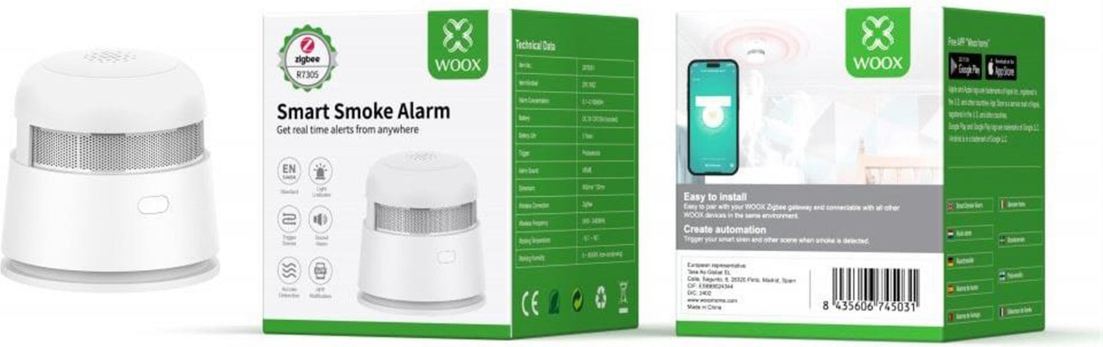 Woox R7305 Slimme Zigbee rookmelder