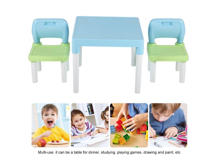 Ensemble table et chaise en plastique pour enfants, bureau d'apprentissage et d'étude, pour dîner, jouer, dessiner et peindre, maison, maternelle