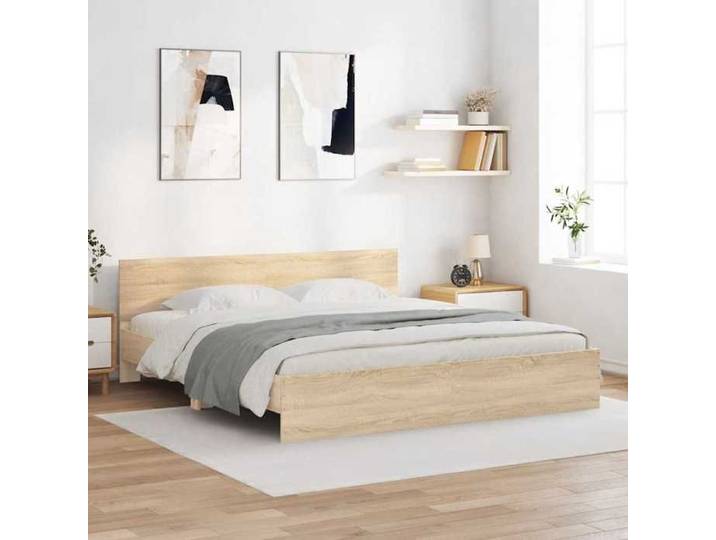 &Mode Lit 2 Personnes - BEWI - Structure de lit Adulte/enfant - sans matelas - chêne sonoma 160x200cm 154191