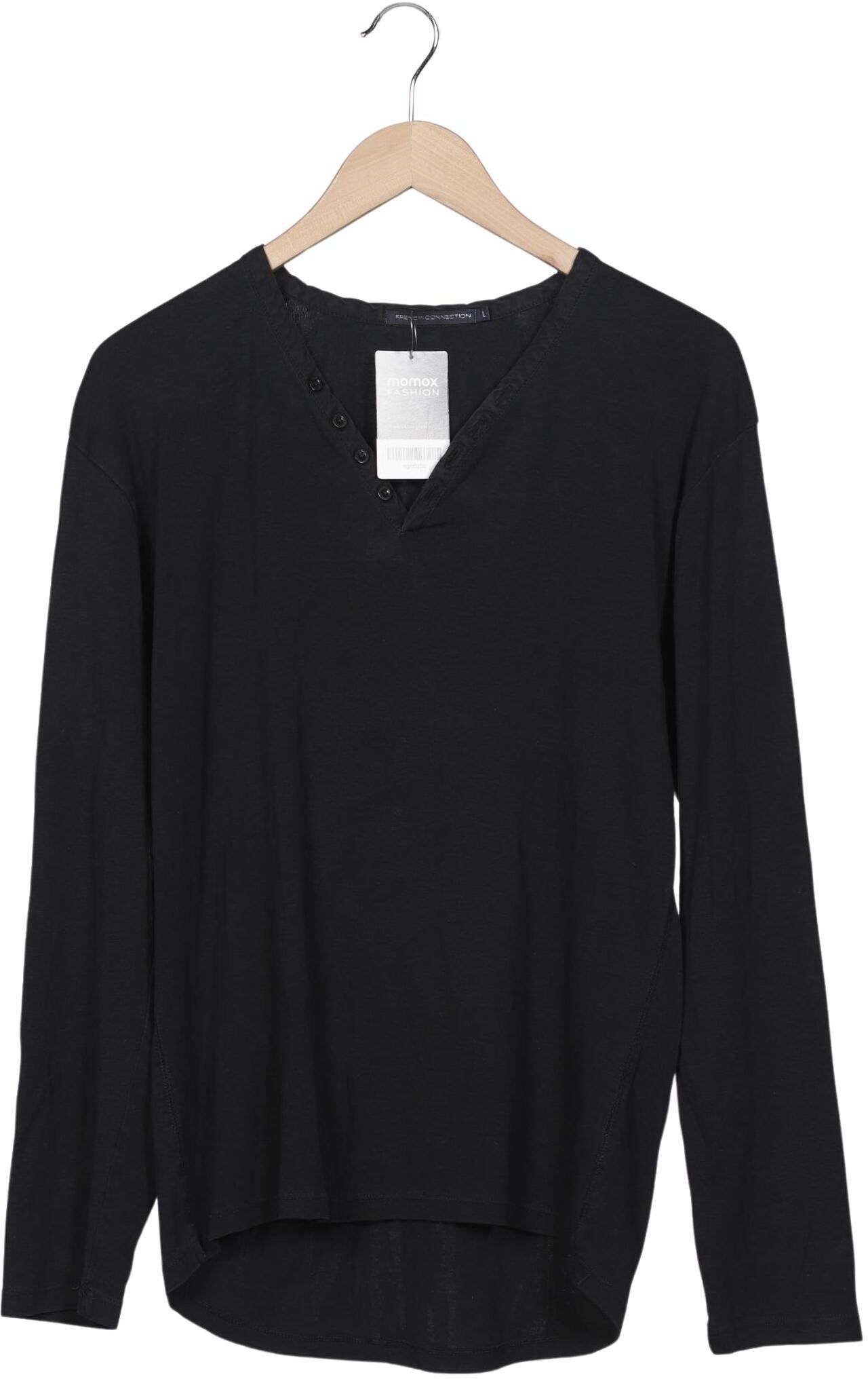 French Connection Herren Langarmshirt, Schwarz, Gr. L, kein / Etikett - Second Hand