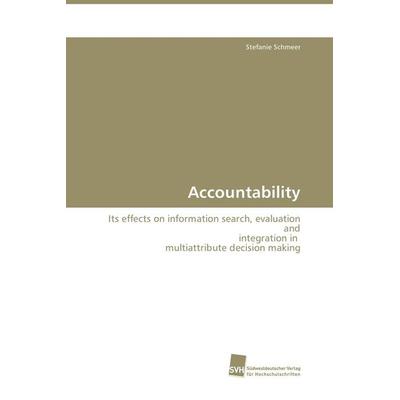 Accountability, Taschenbuch von Stefanie Schmeer, Südwestdeutscher Verlag für Hochschulschriften, 978-3-8381-0722-6
