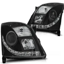 Xenon Scheinwerfer DRL LED Tagfahrlicht passend für Opel Vectra C / Signum 02-05 Schwarz
