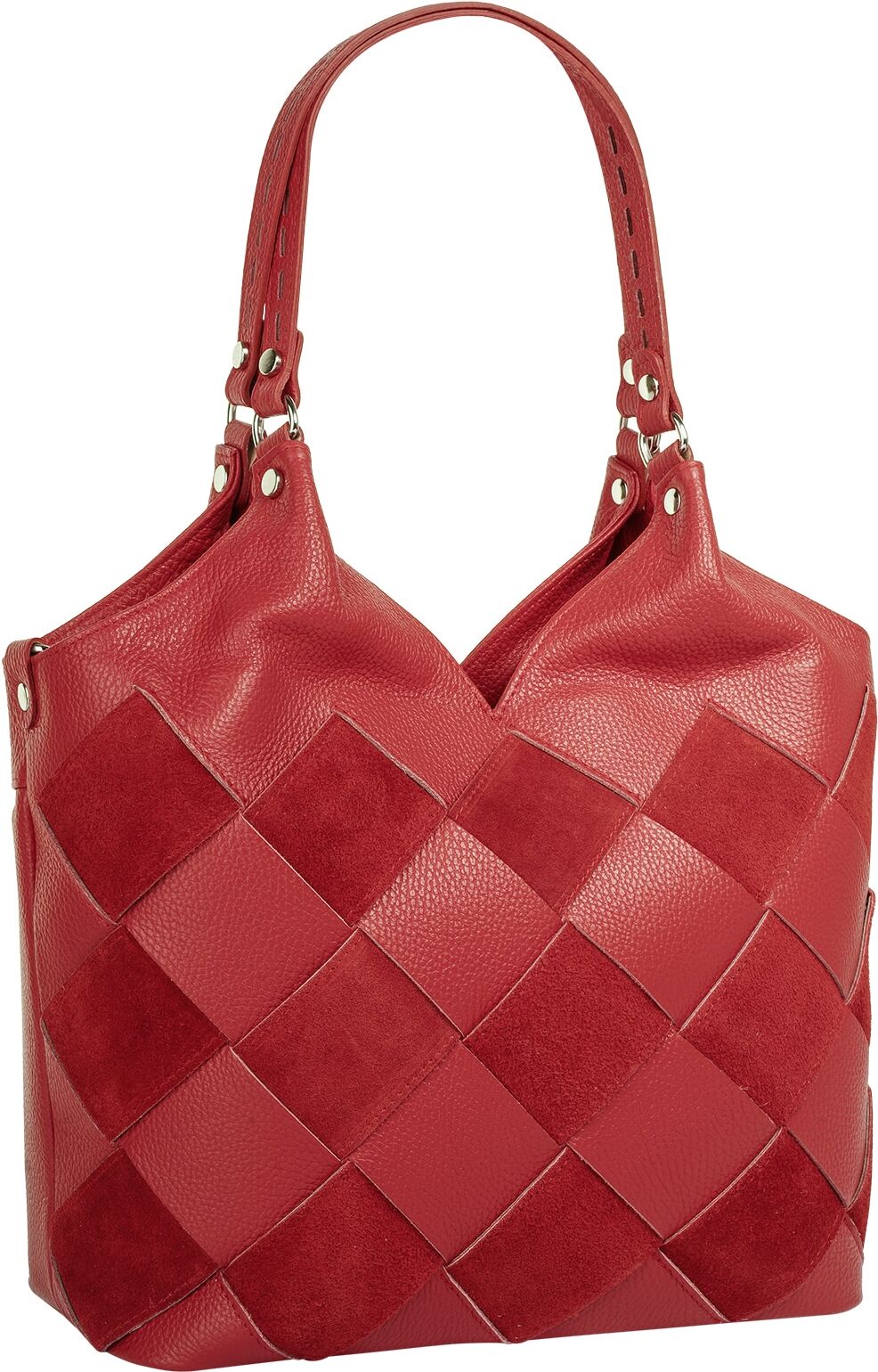 Shopper SAMANTHA LOOK "SAMANTHA LOOK Damen echt Leder, Made in Italy", Damen, Gr. B/H/T: 30cm x 23cm x 14cm onesize, rot, Leder, Taschen Shopper, echt Leder, Made in Italy