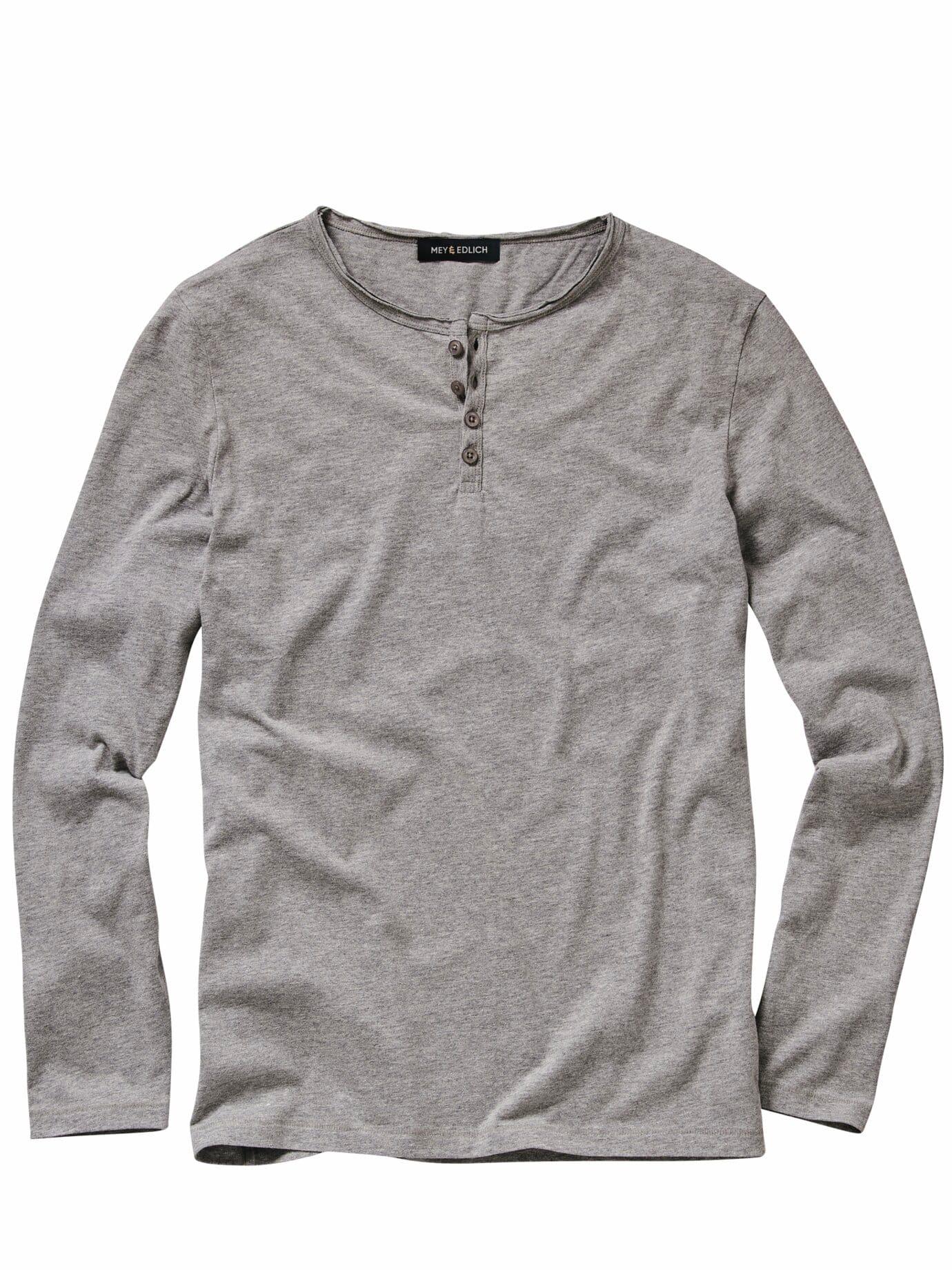 Mey & Edlich Herren Ausdauer-Henley Grau 100 % Baumwolle