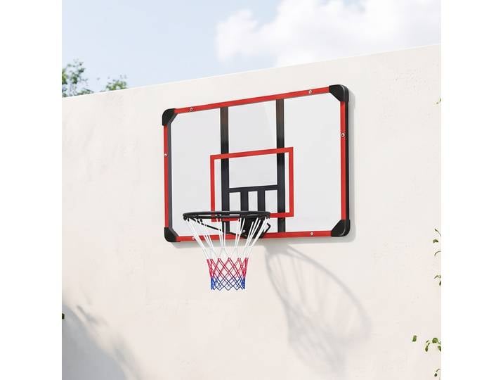 SPORTNOW Panier Basketball Mural Extérieur 113x61x73cm Rouge