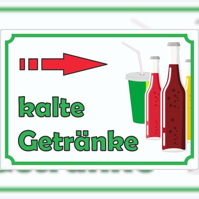 HB-Druck kalte Getränke Aufkleber mit Pfeil rechts A0 (841x1189mm)