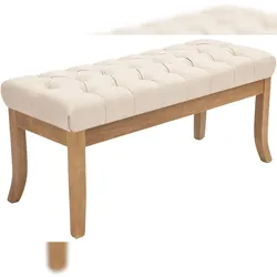 CLP Sitzbank Ramses Stoff mit hellem Holzgestell Stoff HBT: 46x100x38 cm creme 100 cm