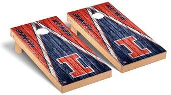 Skip's Garage Illinois Fighting Illini Triangle Cornhole Board Set