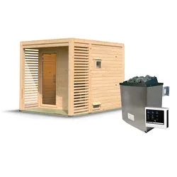 Karibu Gartensauna Saunahaus Angkor 2 9 kW Ofen inkl. Steuergerät