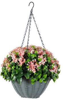 Nearly Natural 21-in UV Resistant Mini Gardenia Hanging Basket (Indoor/Outdoor)