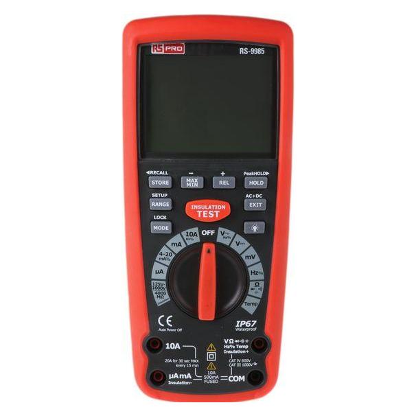 RS PRO Insulation Tester with Multimeter (CAT IV 600V, Hand-Multimeter) (1611630)