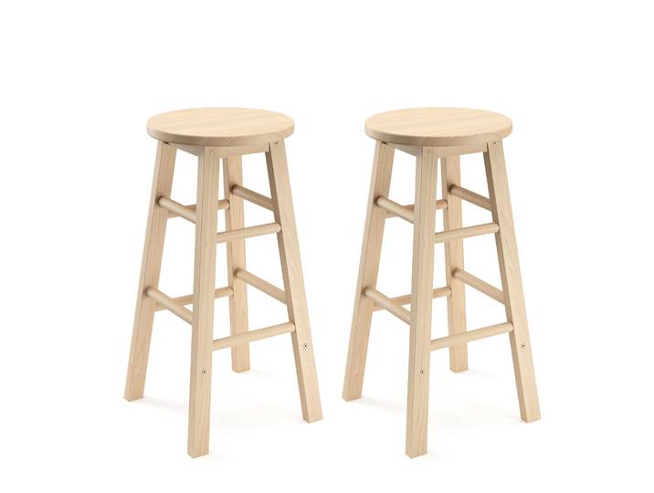 Barhocker Holz NORBERT 61 cm 2er Set natur