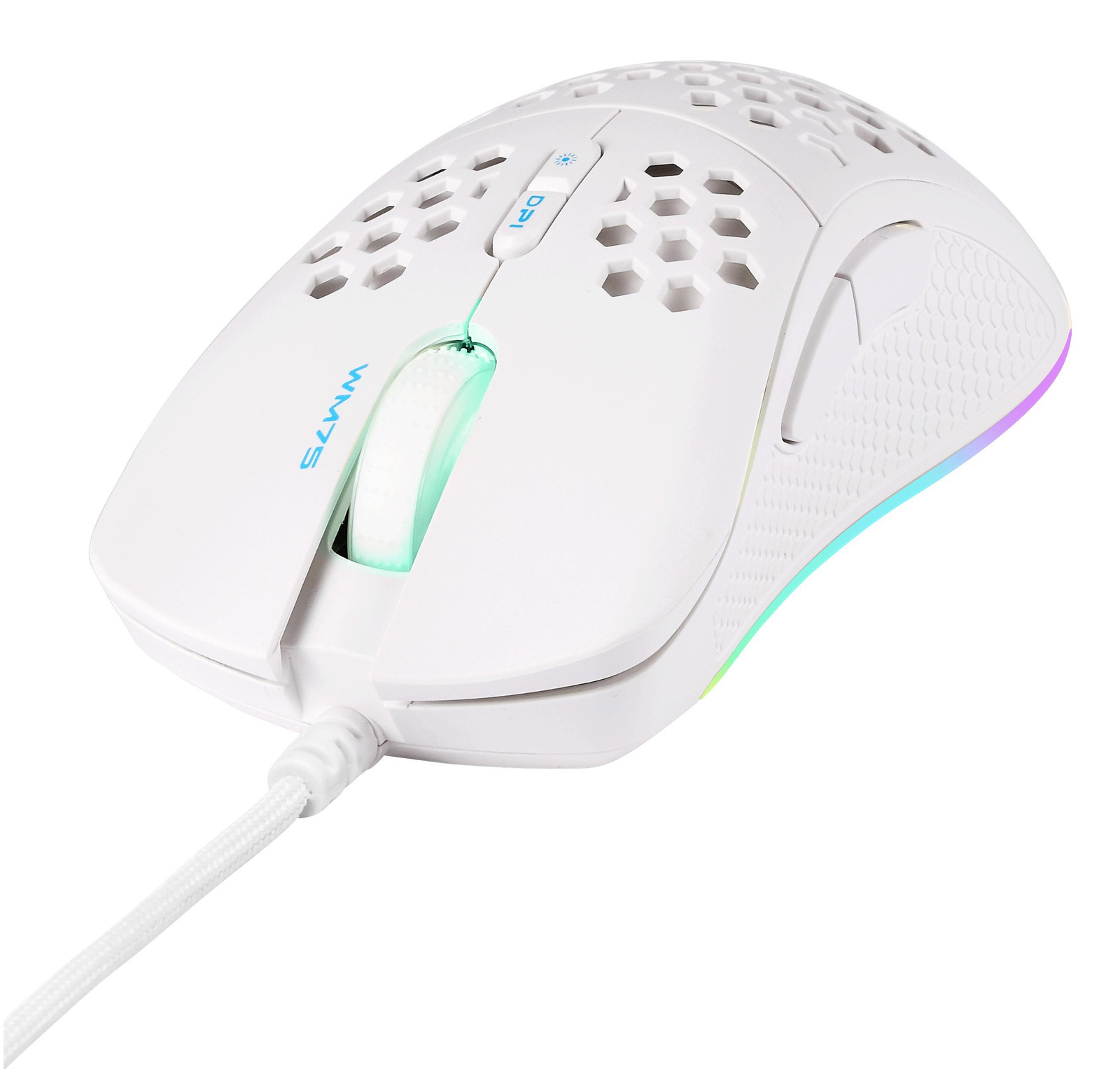 Deltaco GAM-108-W WM75 Gaming Maus met RGB, wit