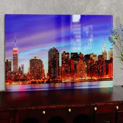Glasbild T117, Wandbild Poster Motiv, 40x60cm ~ New York