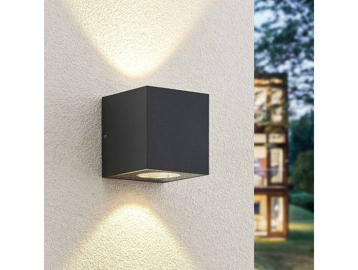LED Außenwandleuchte Tassnim Arcchio, schwarz, Aluminium, Modern