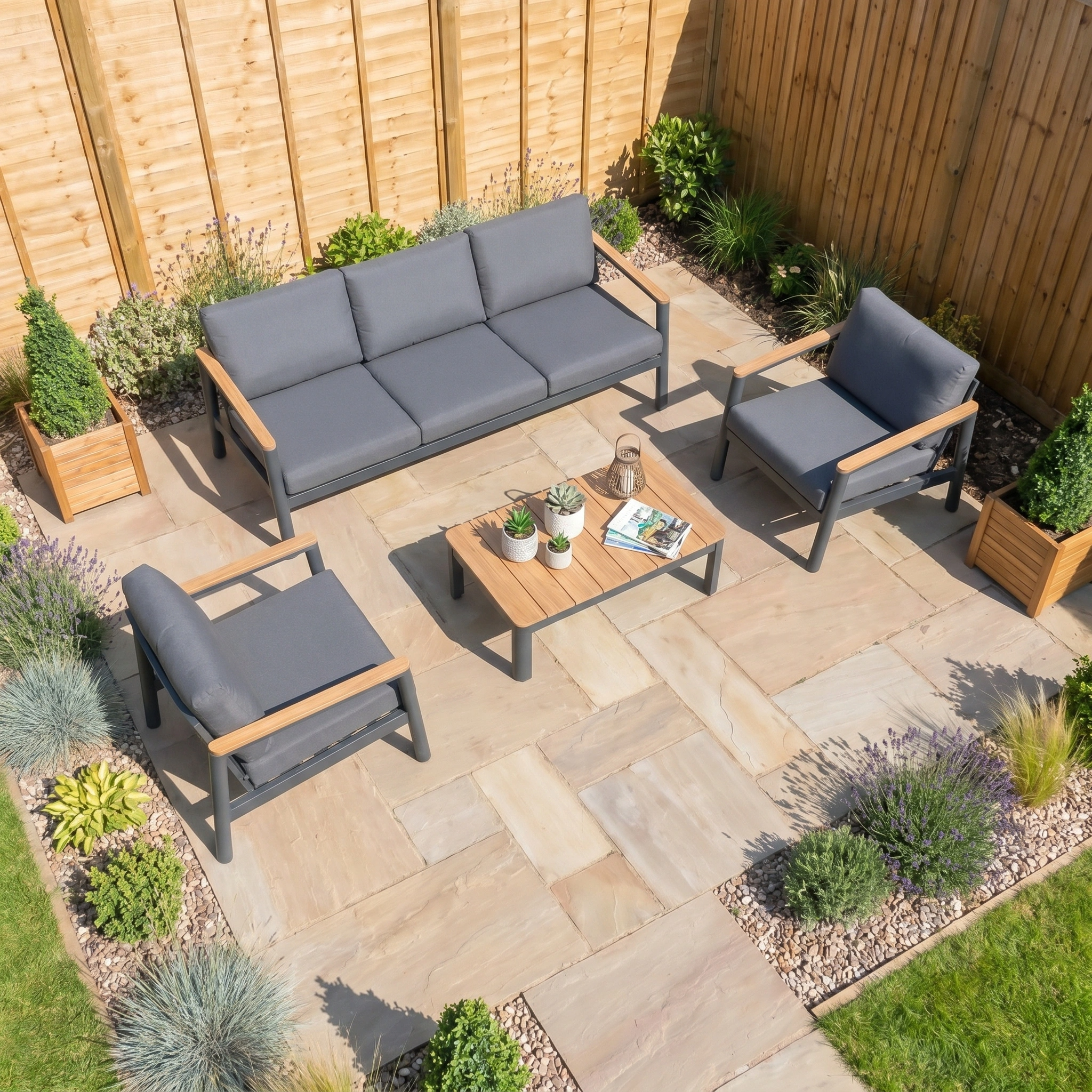 Harbour Lifestyle Cora 3 Seat Sofa Set in Grey