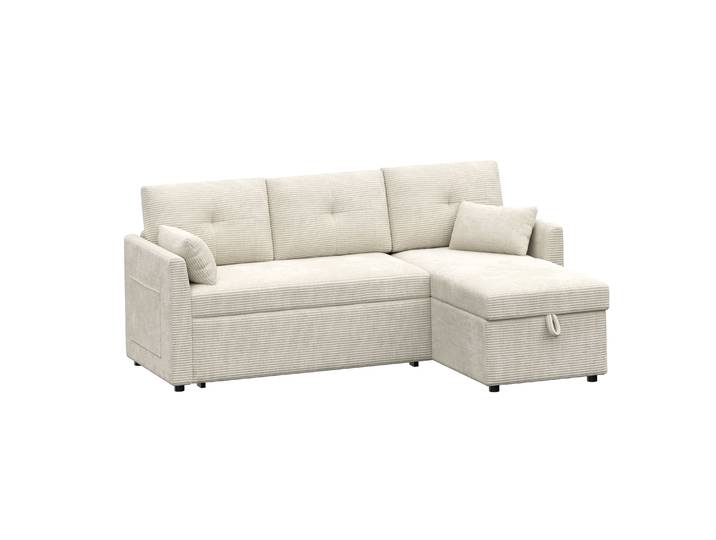 Ecksofa mit Schlaffunktion MIRABEL rechts beige
