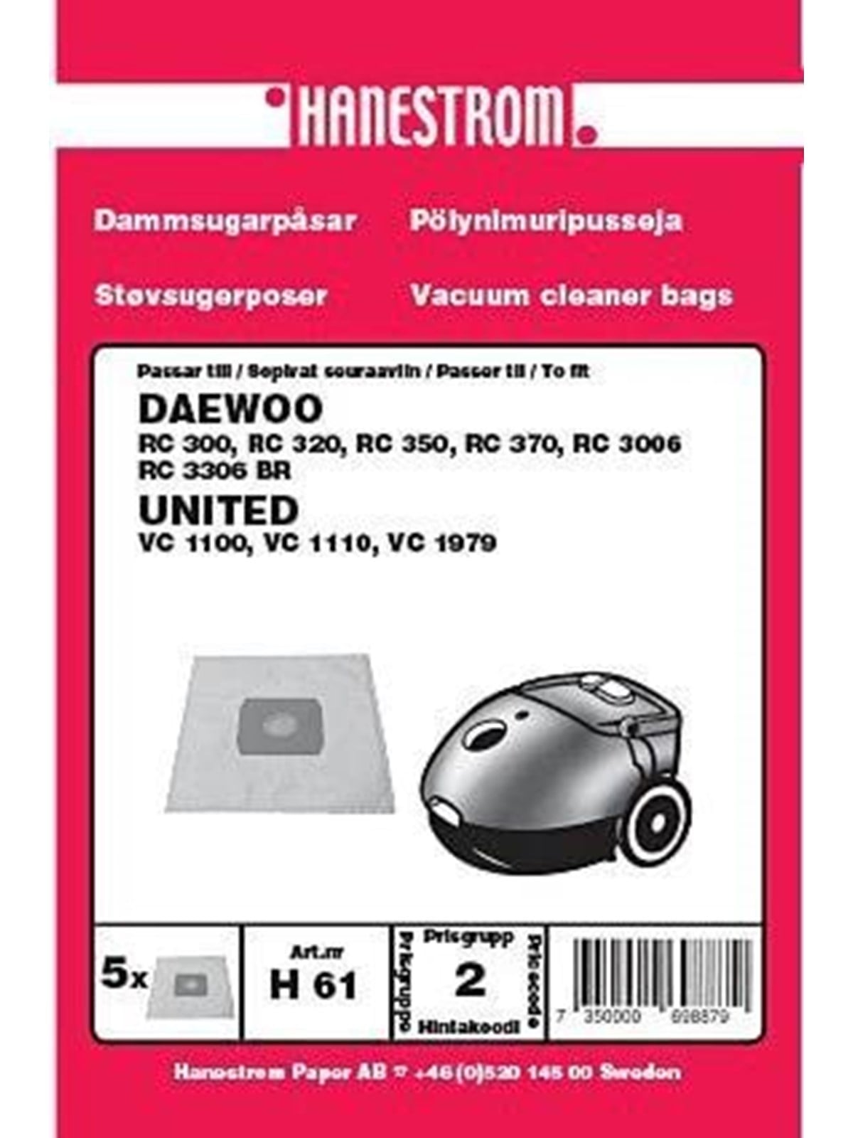 hanestroem Vacuum Cleaner Bags