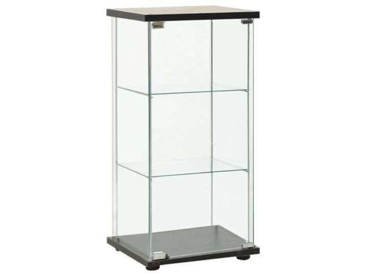Helloshop26 Aufbewahrungsschrank, modernes Design, für Wohnzimmer, 42,5 x 36,5 x 86 cm, optimierter Platz aus Hartglas, schwarz, 02_0046712
