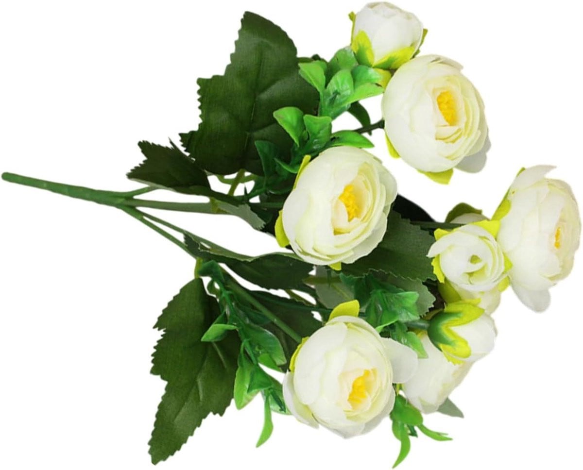 Zijden Bloemen Wit - Realistische Nepbloemen Decoratie - Hoogte: 28 cm