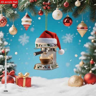Perfect Picks Market Acrylic Coffee Machine Ornaments For Christmas Decor Acrylic Coffee Machine Ornaments For Christmas Decor