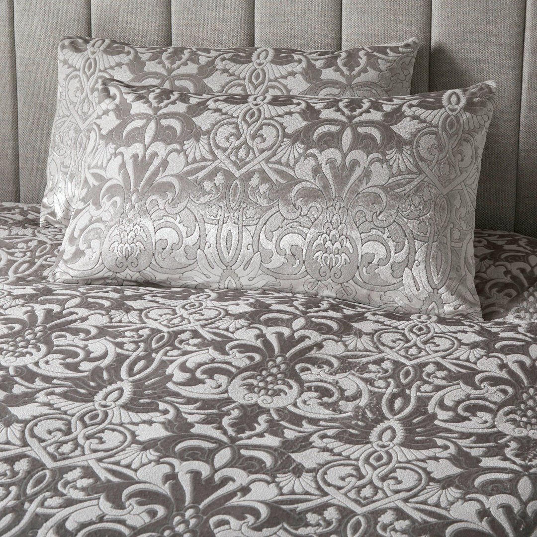 Laurence Llewelyn-Bowen Polyester Duvet Set Silver Kingsize - 2 Standard Pillowcases
